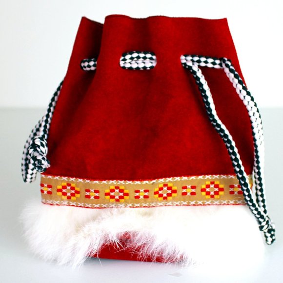 Handbags - Christmas Drawstring Fluffy Leather Pouch Bag